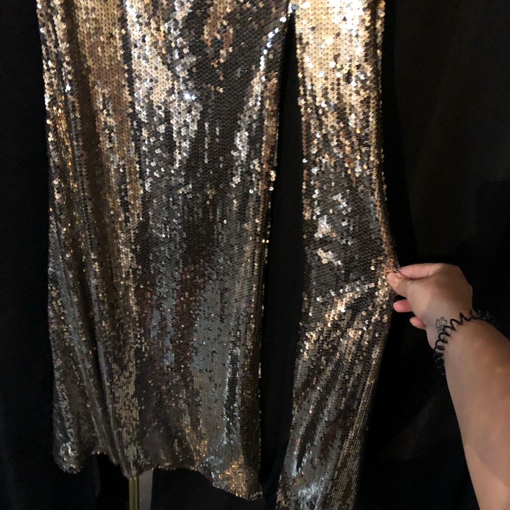 Gold sequin maxi skirt